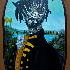 Gemälde, Solitude 1 - 21st Century, Contemporary, Neo-Expressionism, Mixed Media, Africa, Fredrick Idele