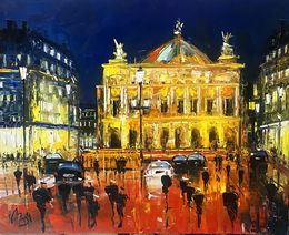 Painting, tapis rouge a l Opéra, Louis Magre