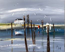 Gemälde, Les cabanes tchanquées Arcachon, Louis Magre