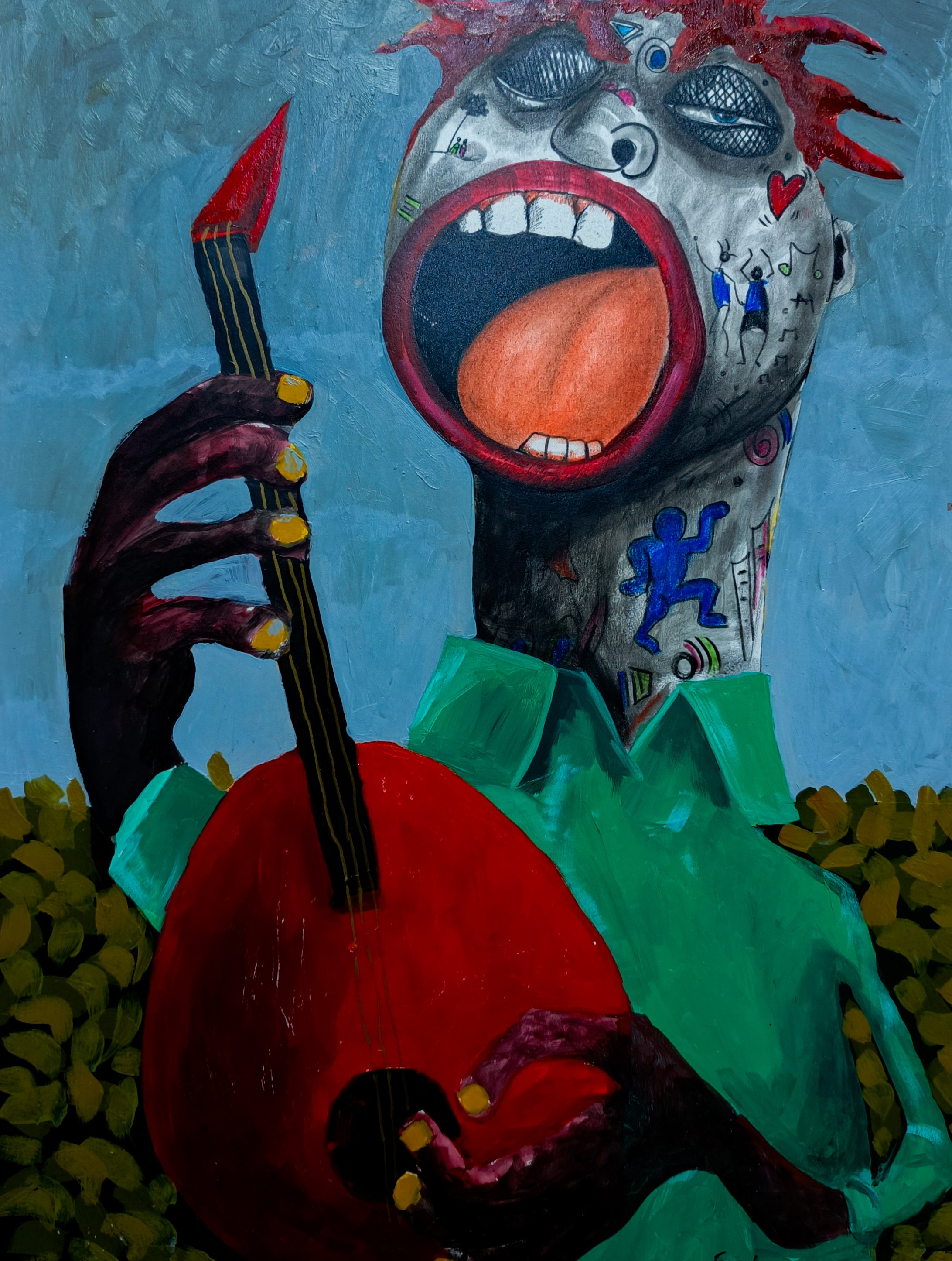 Fredrick Idele, Rhythm of Hope - 21st Century, Contemporary, Neo-Expressionism, Mixed Media Music Fredrick Idele, Rhythm of Hope - 21st Century, Contemporary, Neo-Expressionism, Mixed Media Music