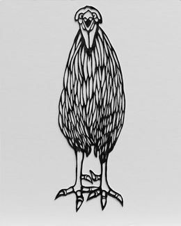Fine Art Drawings, Coq de combat - série animale, technique ancestrale du découpage Suisse, Bences