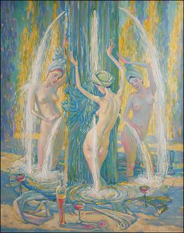 Gemälde, In the fountain, Butkovsky Nikolai