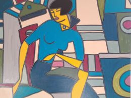 Peinture, Madame dans son salon parisien moderne, Patricia Kleyman