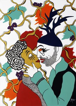 Peinture, Le baiser, Agnès Salle
