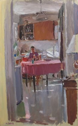 Peinture, Elisa dans la cuisine de Vergisson, Marc Dailly