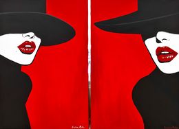 Painting, Diptych: Demi Mots, Kristina Mallen