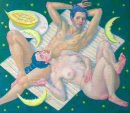 Gemälde, Together on vacation, Butkovsky Nikolai