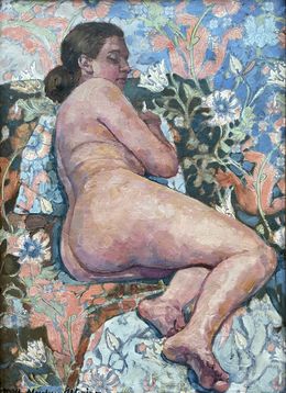 Gemälde, Nude in flowers, Nadezda Stupina