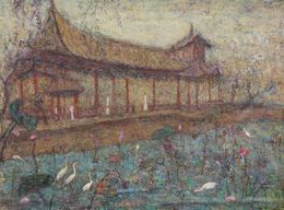 Painting, Le temple, Jia Juanli