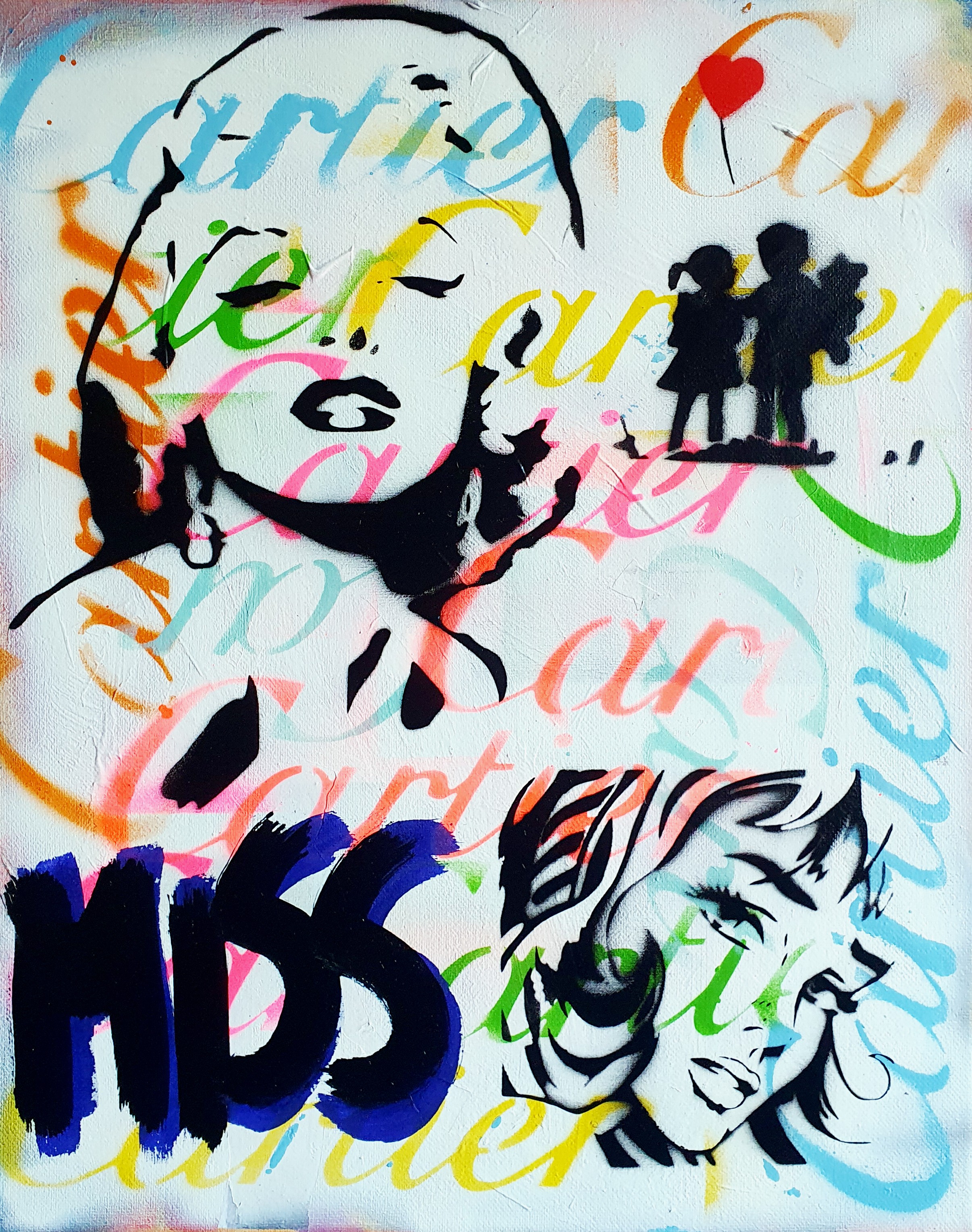 Spaco, Marilyn girl lichtenstein & banksy Spaco, Marilyn girl lichtenstein & banksy