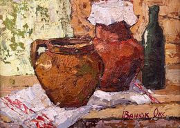 Gemälde, Still life with jugs, Oksana Ivanyuk