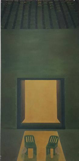 Painting, Enjoying the Cool and Chating at Night, Lexi Caiqin