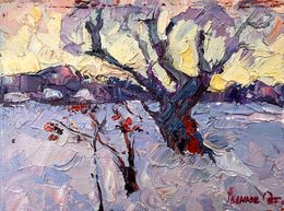 Painting, Frosty evening, Oksana Ivanyuk