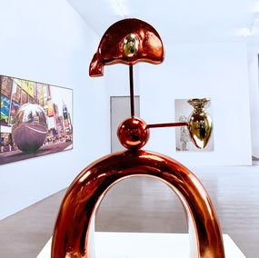 Sculpture, Ménine offrante de Velazquez Nickel rouge, Martín Duque