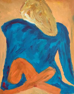 Gemälde, Woman in a turquoise dress, Natalya Mougenot