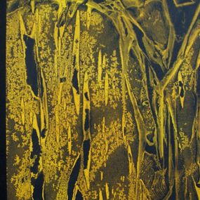Painting, Noir, dore, bleu, Rafael Ruz