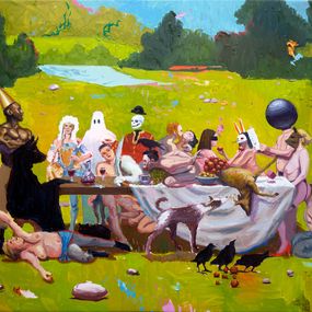 Gemälde, Los cuervos, el ciervo, las uvas y el vino que derramé, Alexander Grahovsky