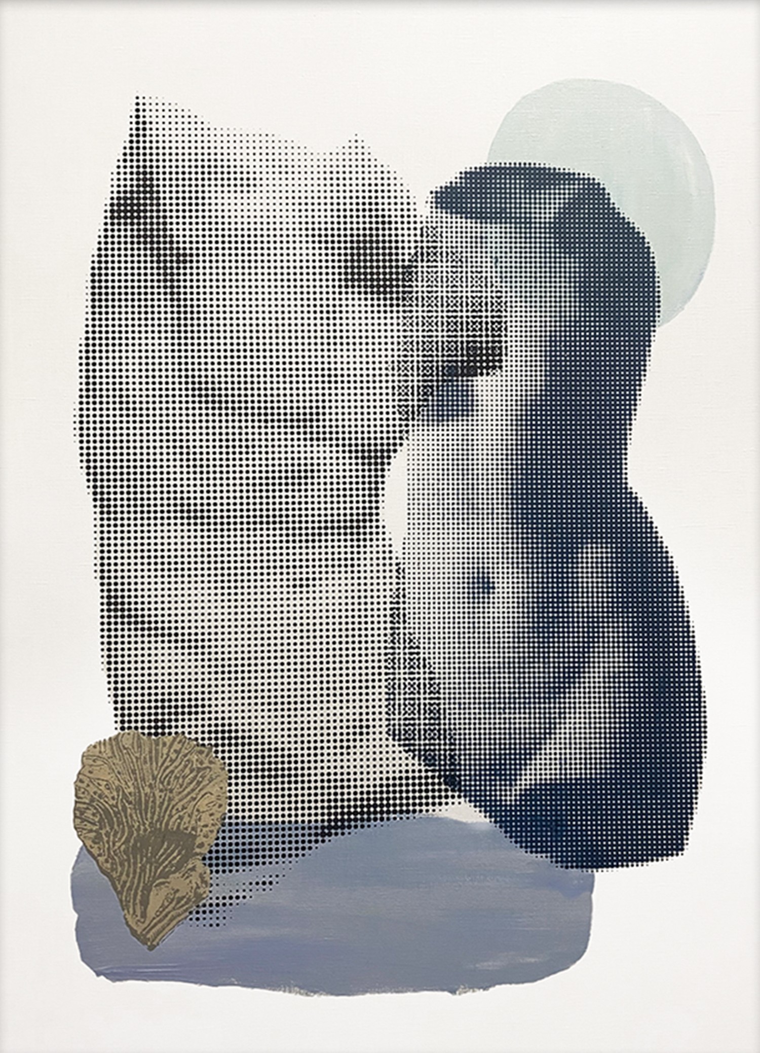 Victo, Modern Abstract Collage Halftone Statue Meets Earthy Vibes Victo, Modern Abstract Collage Halftone Statue Meets Earthy Vibes