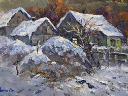 Painting, Winter evening, Oksana Ivanyuk
