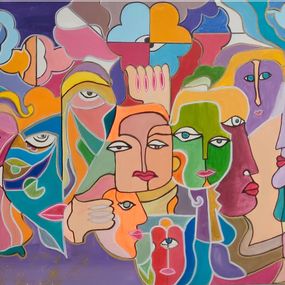 Gemälde, Peapls faces, Adel Barnat