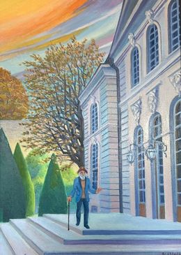 Painting, Visiting Rodin, Gela Keidia