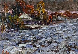 Painting, Snow-covered arable land, Oksana Ivanyuk