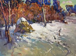 Painting, The first snow, Oksana Ivanyuk