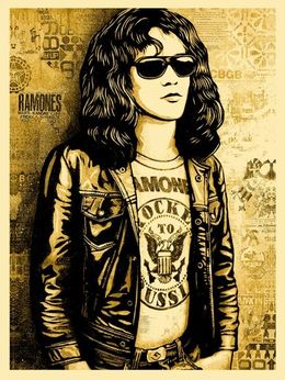 Print, Tommy Ramone collage (Gold), Shepard Fairey (Obey)