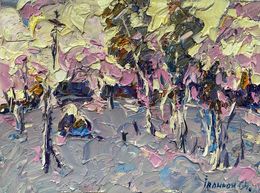 Painting, Winter evening, Oksana Ivanyuk