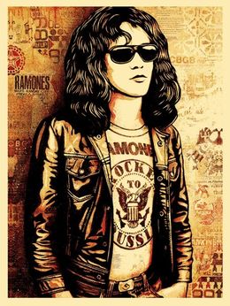 Print, Tommy Ramone collage (Red), Shepard Fairey (Obey)