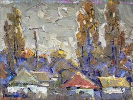 Painting, Autumn poplars, Ivanyuk Oleksiy