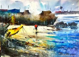 Zeichnungen, Yellow boat, Jonathan Kwegyir Aggrey