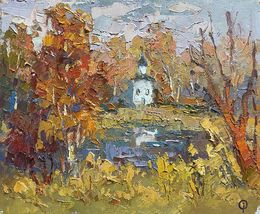 Painting, Above the autumn lake, Oksana Ivanyuk
