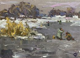 Painting, Winter fishing, Oksana Ivanyuk