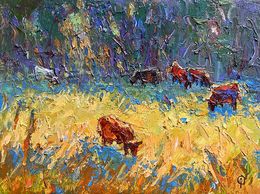 Painting, In the meadow, Oksana Ivanyuk