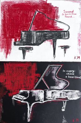 Fine Art Drawings, Diptych: Grand Pianos – Sounds of Chords, Kristina Mallen