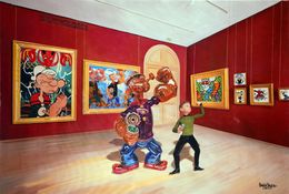 Peinture, Jeff meet Popeye, Koons and Haring, Gully