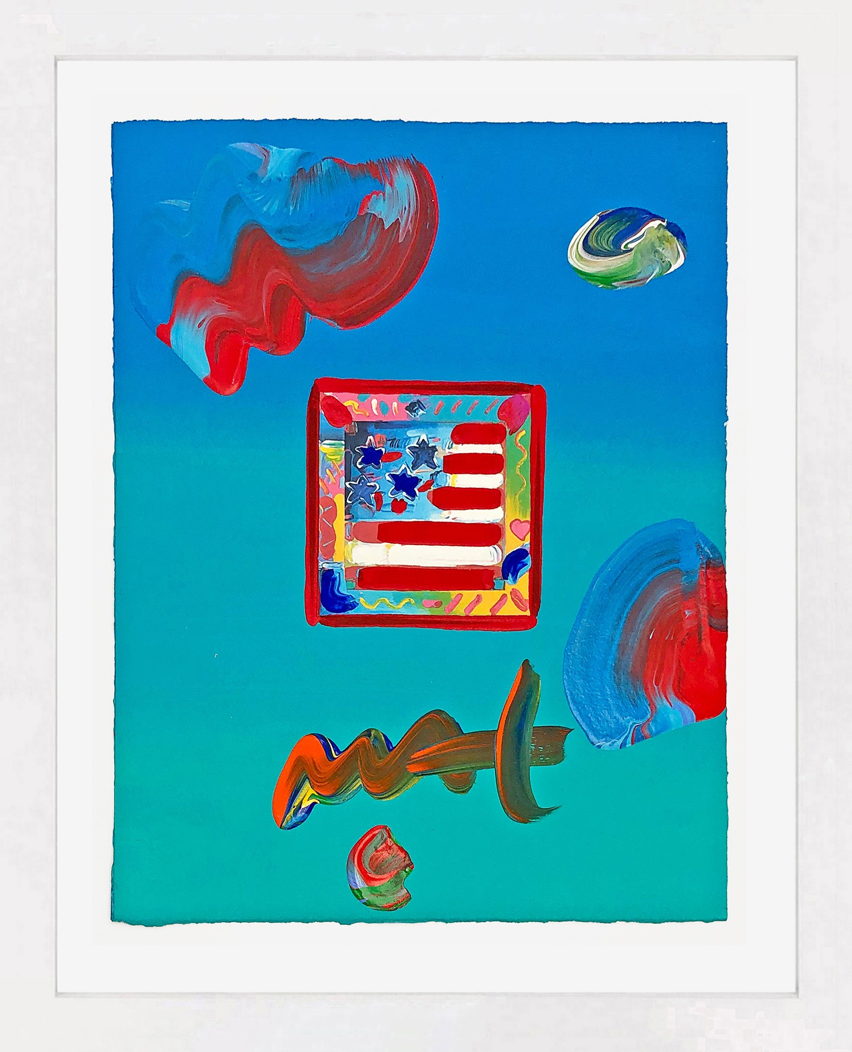Peter Max, Flag with Heart Peter Max, Flag with Heart