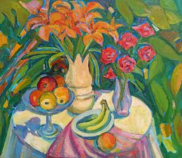 Painting, Still life with lilies, Peter Tovpev