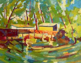 Painting, House in the forest, Peter Tovpev