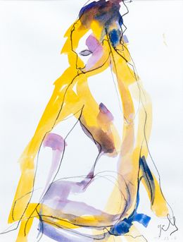 Gemälde, MV. 24-8 - Série Croquis Modèle Vivant, Gilles Le Tron