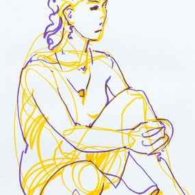 Zeichnungen, MV. 24-3 - Série Croquis Modèle Vivant, Gilles Le Tron