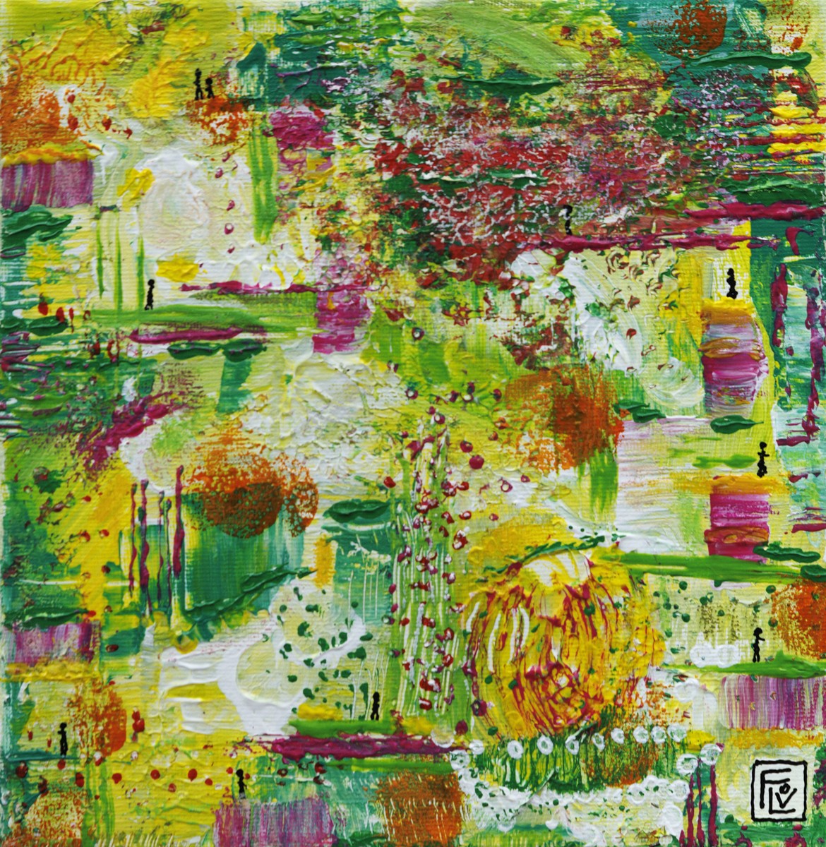 Flov', Au pays des fleurs on est petit - Série abstraction colorée Flov', Au pays des fleurs on est petit - Série abstraction colorée
