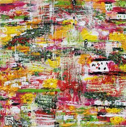 Peinture, La vie c'est maintenant  - Série abstraction colorée, Flov'