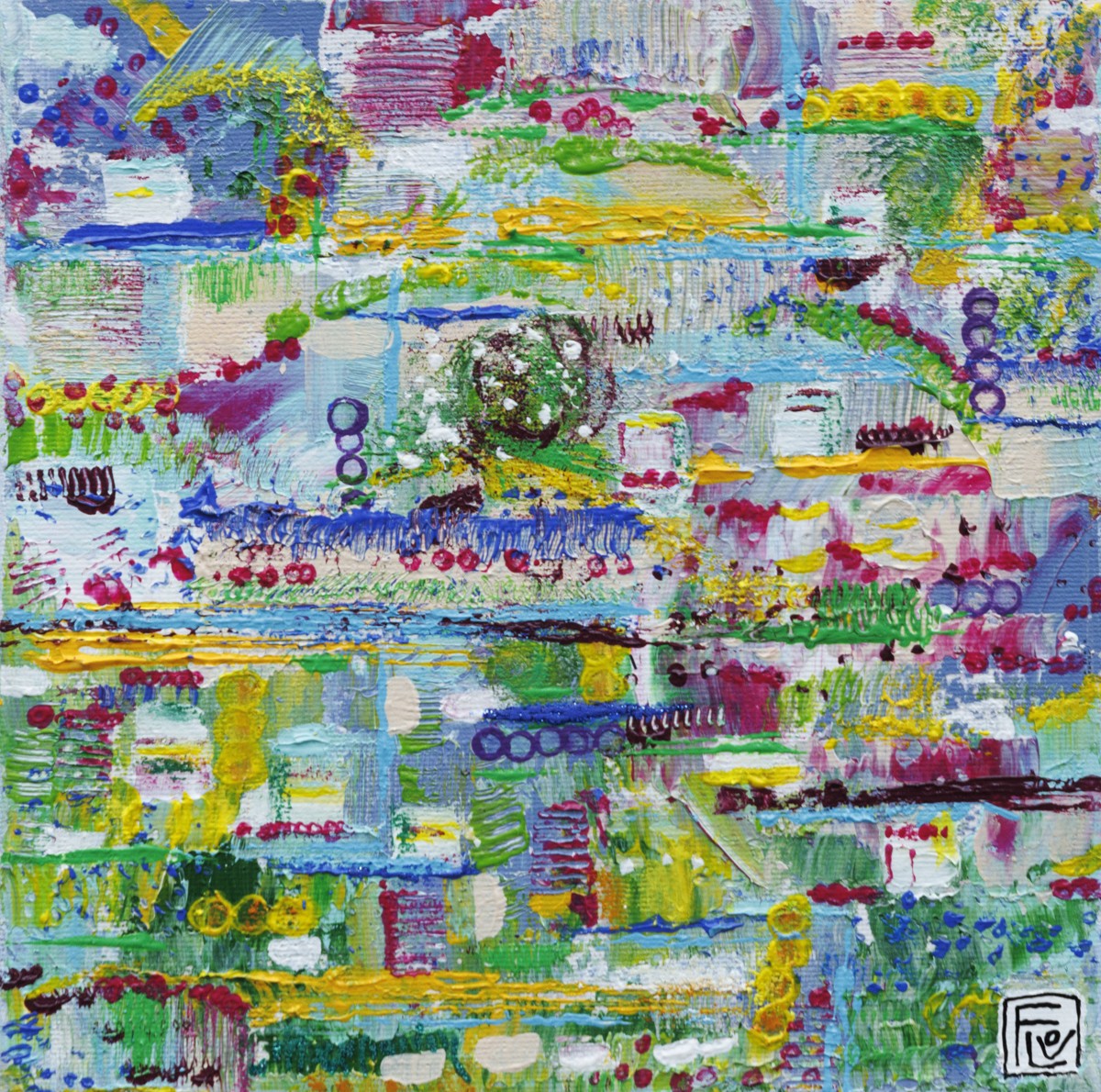 Flov', Le jardin bleu - Série abstraction colorée Flov', Le jardin bleu - Série abstraction colorée