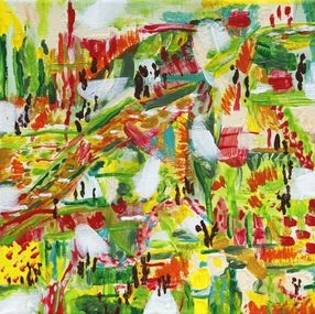 Gemälde, Il suffit de passer le pont - Série abstraction colorée, Flov'