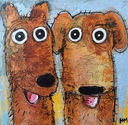 Painting, Deux chiens, Hervé Maury