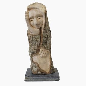 Sculpture, Le secret - Série singulière personnages de bois, Bruno Guiard