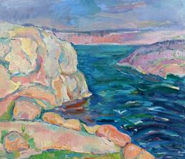 Painting, White rock, Peter Tovpev