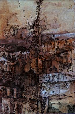 Gemälde, Zipped landscape, Nisipeanu